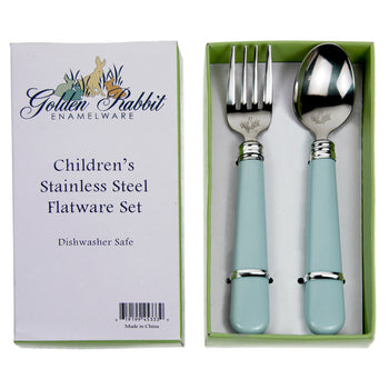 Golden Rabbit Robbin Egg Baby Blue Flatware Set